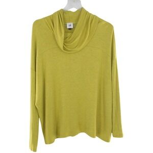 Cabi Cowl Neck Top Lightweight Long Sleeve Size S Chartreuse Yellow 4193
